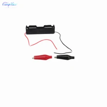 50 шт. 1 х 18650 Держатель батарейного отсека розетка распределительная коробка для проводов с 15 см проводами, черный+ красный зубчатый зажим "крокодил"