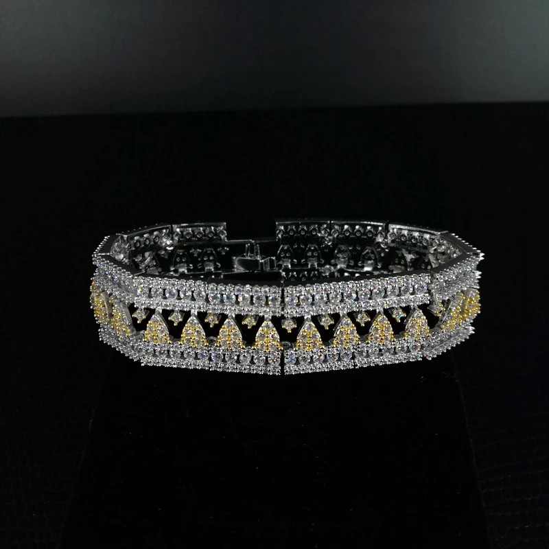 Новая мода Роскошный винтажный с фианитом золотое ожерелье браслет из серьги свадебный Банкетный комплект ювелирных изделий