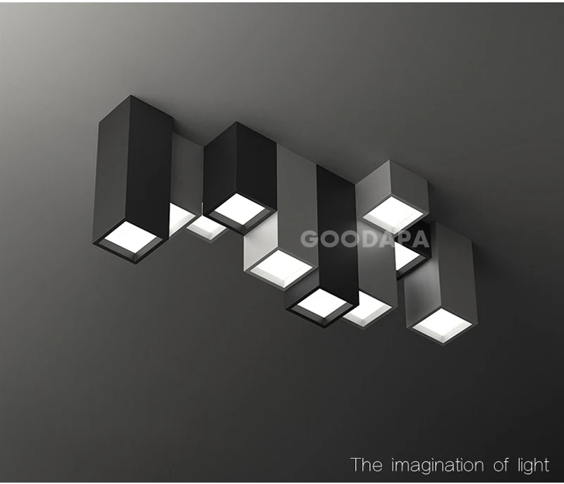 Современный короткий акриловый креативный геометрический светодиодный потолочный светильник, домашний декоративный квадратный потолочный светильник на заказ