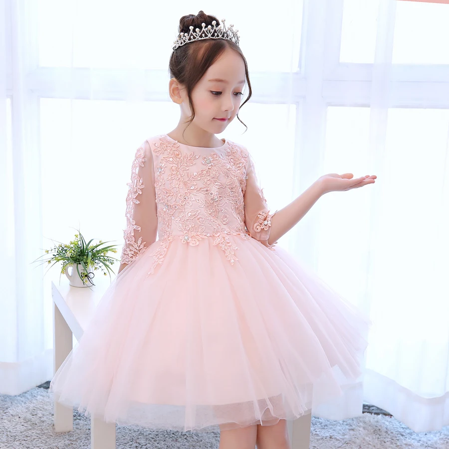 IYEAL/Высококачественная детская коллекция года; элегантное принцесса вечернее платье; детское вечернее платье; платье подружки невесты с цветочным узором для девочек