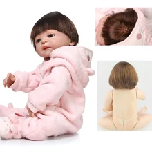 22 Inch silicone reborn baby dolls girl gender body blues eyes best reborn babies bonecas toys for bebe children
