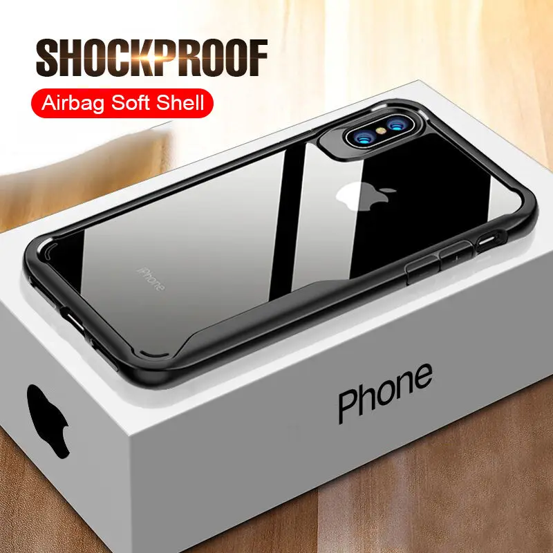 

Luxury Shockproof Phone Case For IPhone XS Max X XR 11 Pro Soft Transparent Case Cover For IPhone 6 6s 7 8 Plus Soft Bumper Case