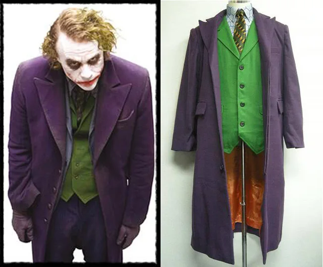 batman dark knight joker halloween party adult costume long trench wool coat shirt vest
