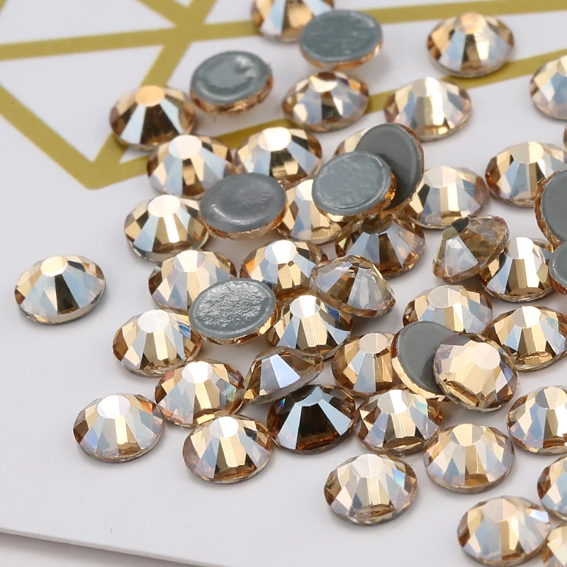

QIAO SS6-SS20 GSHA AB/ Golden Shadow Hot fix Stone Flatback Glass Rhinestone Decorations