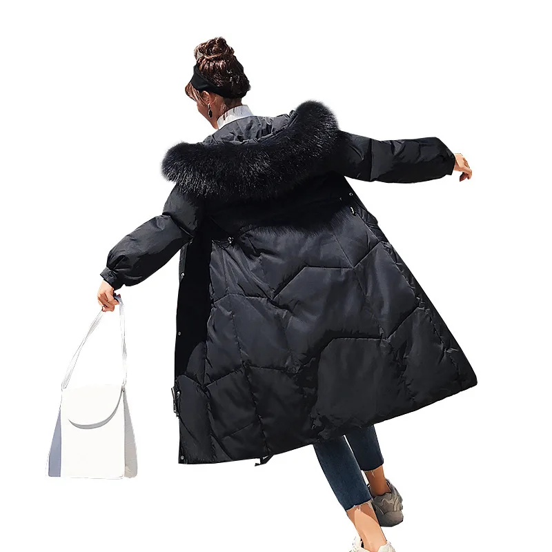 Parka Rosado Negro Ropa Larga Chaqueta Mujer La135 Abrigo Invierno q8vP5fU