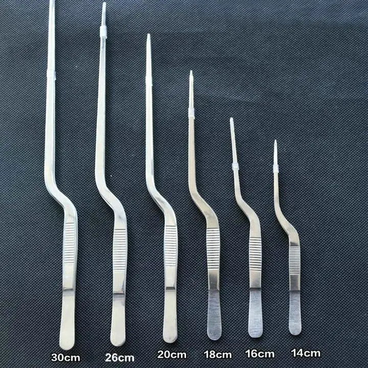 2 шт./лот 20 см утолщаются нержавеющей стали копье изогнутые формы, lanciform Пинцет Для Лаборатория культуры ткани инструмент/Пособия по