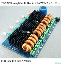 Amplifier PCBA for 6 X 160W (MAX) HIFI Digital Class D TDA7498E Home Amplifier Car Amp Audio 5.1 CHs DIY Free Shipping