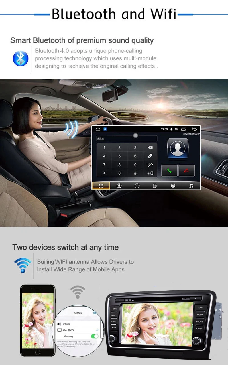 Best Android 8.0 Car DVD multimedia Player 4GB/32GB 2 Din Bluetooth WiFi Car Radio Stereo GPS Navigation for Skoda superb 2009-2013 2