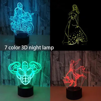 

Motorcycle Touch Table lamp 7 Colors Changing Matador Muscle Man Desk Lamp 3D Lamp Novelty Led Night Lights Led Lamp Drop Ship