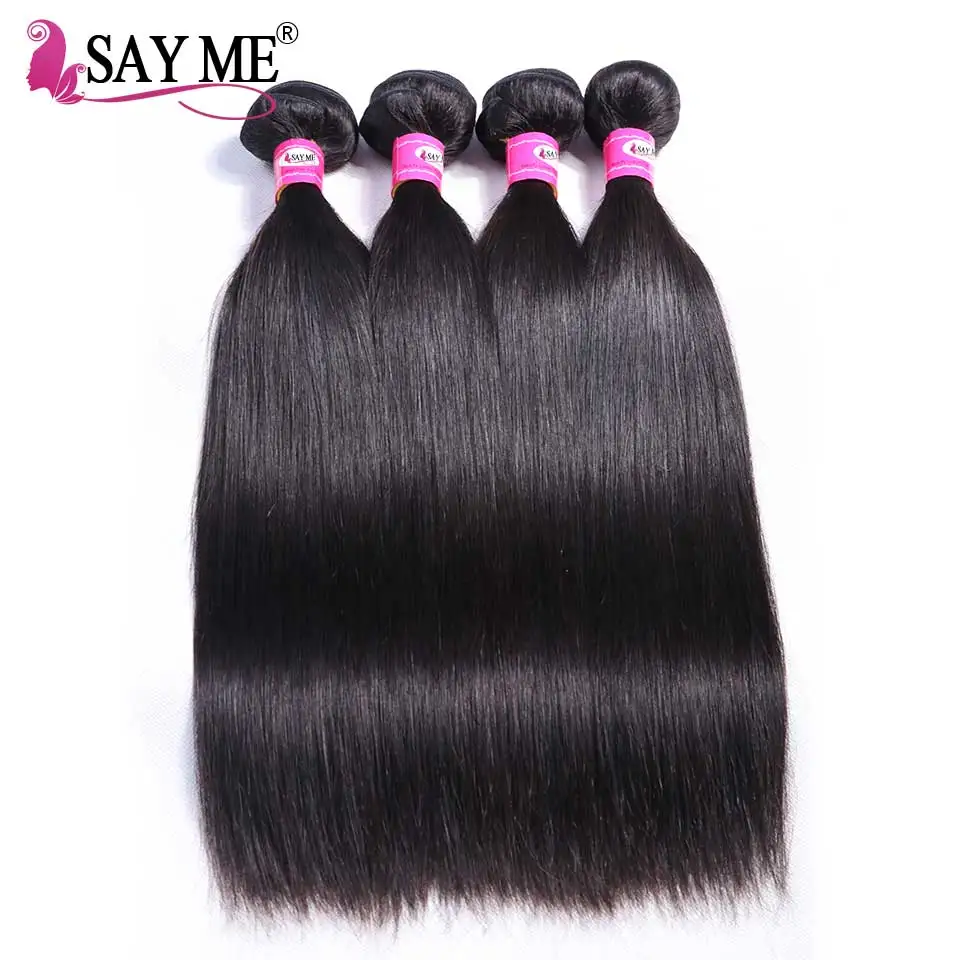 Mechones de pelo lacio de pelo indio 100% paquetes de tejido de cabello humano Remy tejido de cabello puede comprar 1/3 /4 paquetes de ofertas naturales