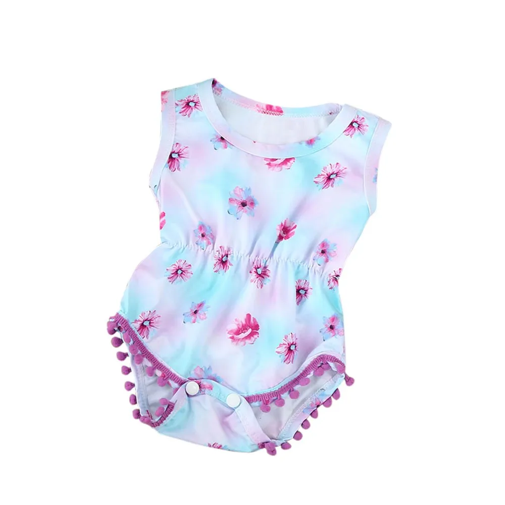 

Infant Newborn Kids Baby Girls Sleeveless Floral Bodysuit Jumpsuit Clothes Outfit Baby Girl Bodysuits Sweet Princess Summer