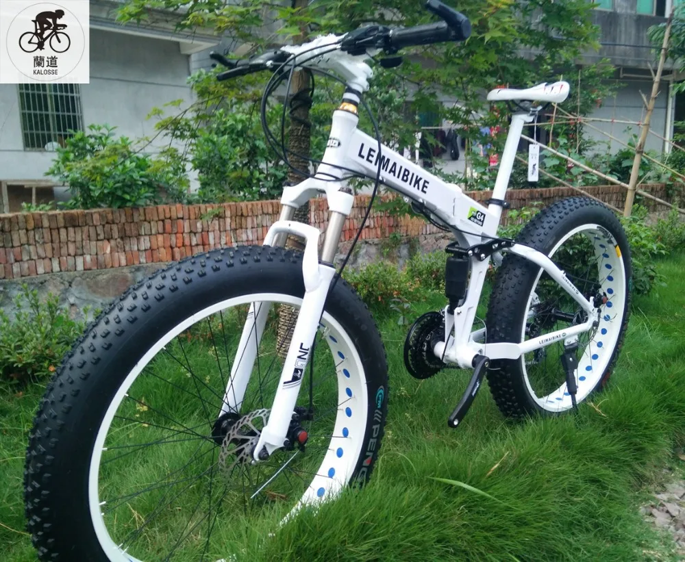 Kalosse Fat bike folding aluminum frame Snow/beach bicycle 26*4.0 inch 21/24/27/30 speed mountain | Спорт и развлечения