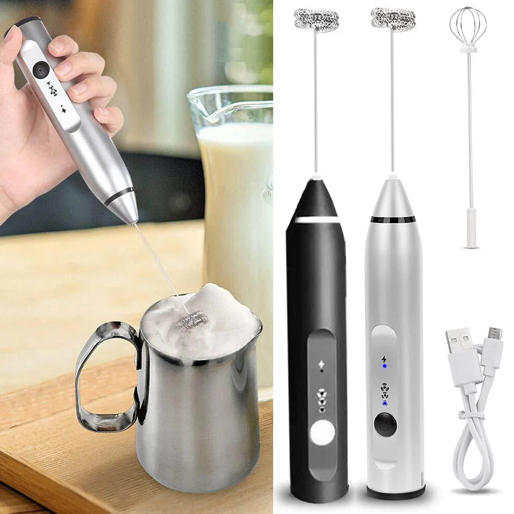 

Newly Handheld Electric USB Charging Egg Beater Milk Frother Drink Mixer for Coffee MJJ88 Free Shipping