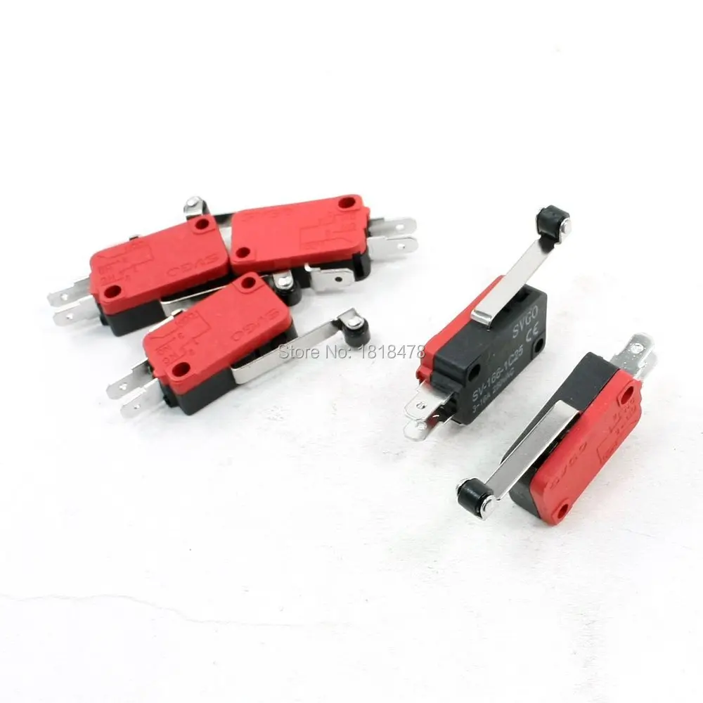 

SV-166-1C25 5 x Micro Limit Switch Long Hinge Roller Arm SPDT Snap Action Home LOT
