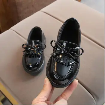 

Brand New Spring Autumn Boys Girls Children PU leather shoes fringe kid oxford brand tassel bow flats shoes Size 21-36