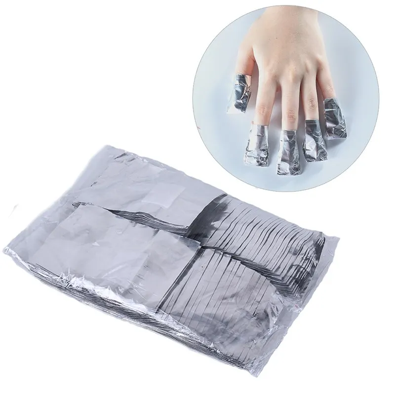 

HNM 50PCS Aluminium Foil Remover Wraps With Acetone Nail Art Soak Off Acrylic Gel Nail Polish Removal Tool Manucure Cleaner