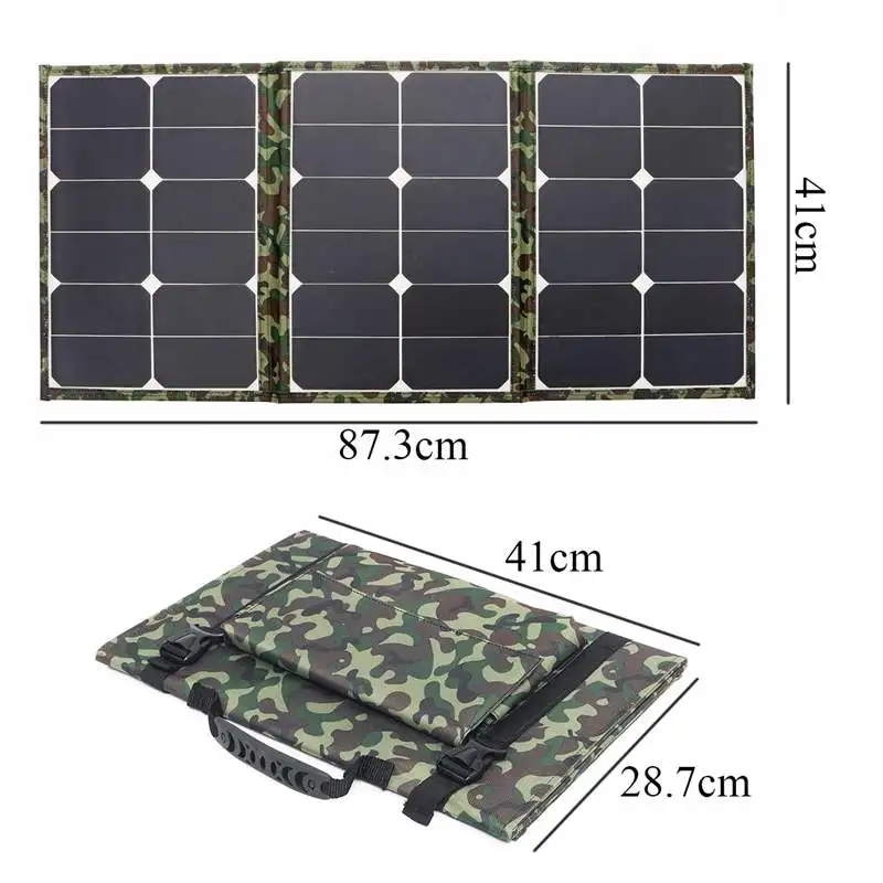 Складной Панели солнечные 120 Вт двойной USB Водонепроницаемый солнце Мощность солнечных батарей 18 V/5 V Зарядное устройство Выход устройств Портативный для смартфонов