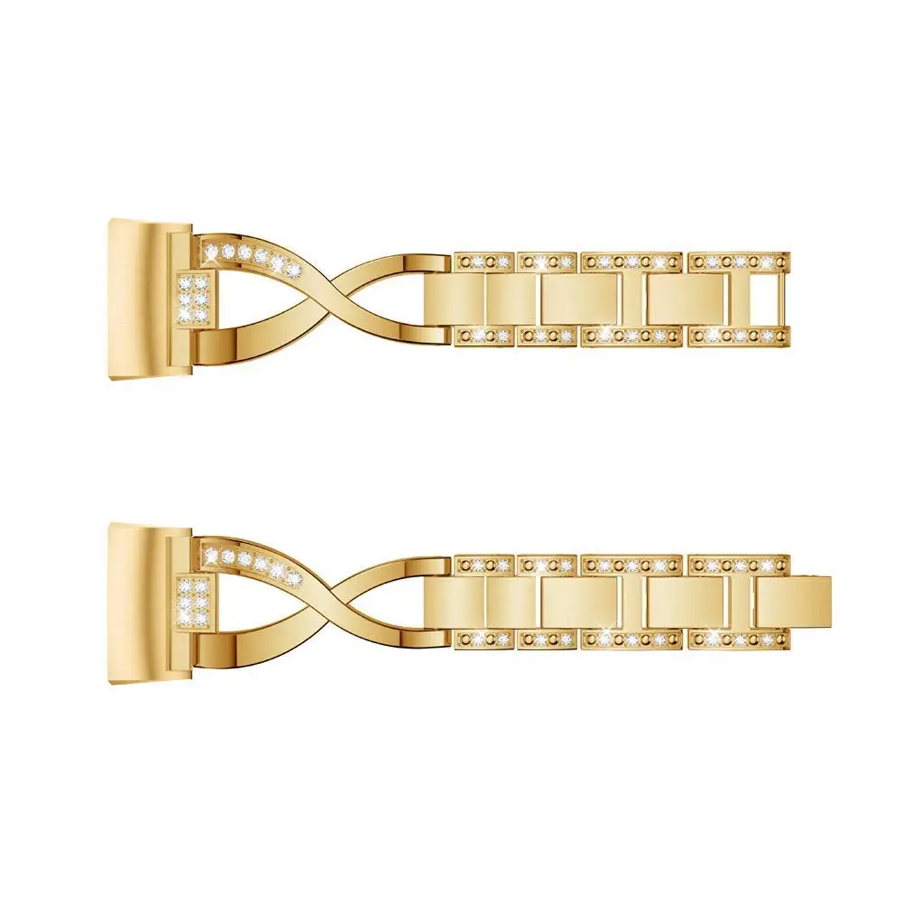 Metal Bands for Fitbit Charge 3 X-Link Metal Bracelets Adjustable Fashion Straps with Rhinestones Stainless Steel 10.26 (7)