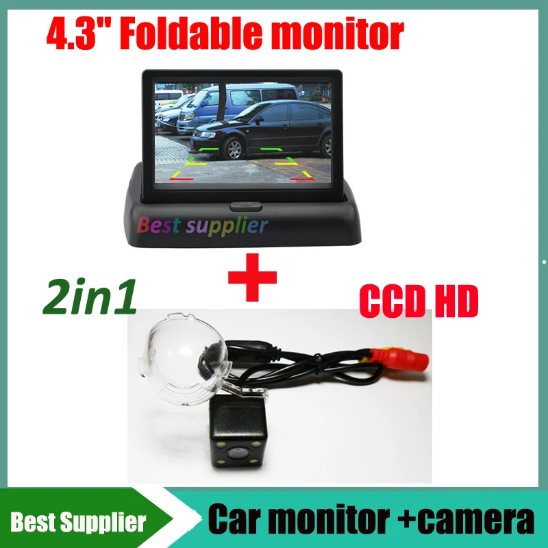 

2in1 Car monitor TFT 4.3'' HD + CCD HD Car rear view backup camera for Suzuki Alto Grand Vitara SX4 Hatchback parking camera