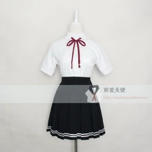 Japonés Uniforme Escolar JK Verano Collar de la Muñeca Mujeres Cosplay Anime Uniforme Escolar de Marinero de Manga Corta S-XXXL Camisa + Falda + empate