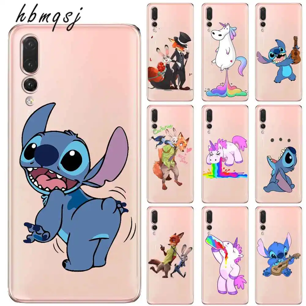 

Rainbow Unicorn for huawei p8 p9 p10 p20 lite p10 plus p20 pro case Cartoon Stitch Crazy Animal City for p20 Mobile Back Cover