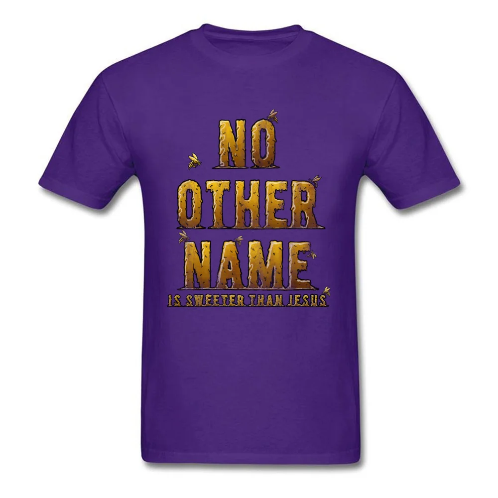 2018 Fashion Adult Top T-shirts Design Printed On Tops T Shirt Pure Cotton Short Sleeve Printed Top T-shirts O Neck No Other Name Is Sweeter Than Jesus purple
