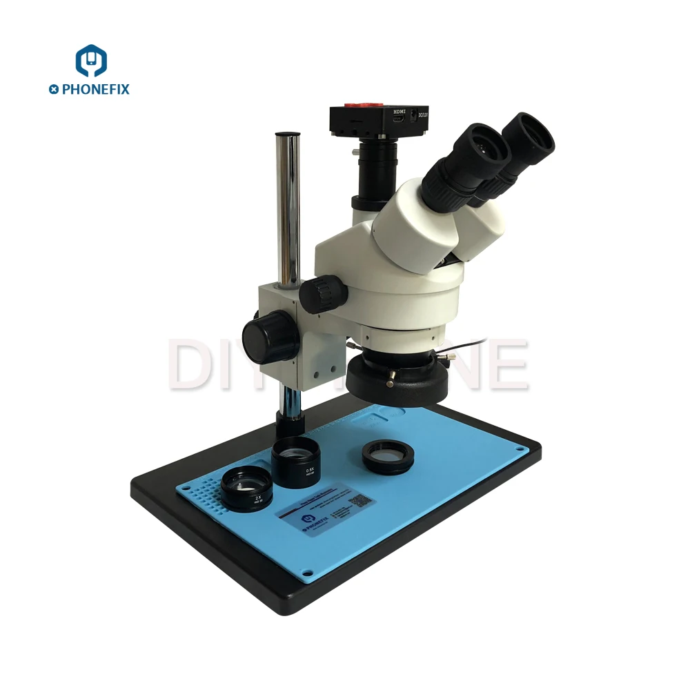 

3.5-90X Continuous Zoom Simul Focal Trinocular Stereo Microscope 21MP Camera adapter Phone Motherboard soldering repair tool