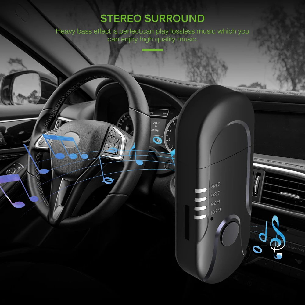 Onever мини USB Bluetooth автомобильный комплект беспроводной громкой связи музыкальный аудио приемник адаптер MP3 музыка авто Bluetooth 3,5 мм AUX для динамика