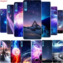 

6.0" fundas For Samsung A7 2018 Case soft Silicone Cover star moon Art painting TPU phone case for Samsung Galaxy A7 2018 case