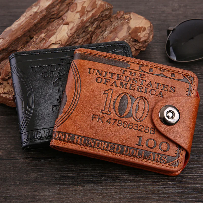 

PHAMOZ Smart Leather Cute Slim Short Mini Mens Money Wallets,Money Bag