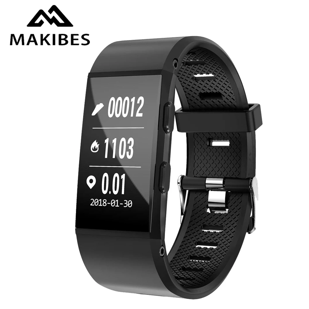 

Makibes GT11 men's Fitness tracker Smart Band Heart Rate Monitor Call Reminder GPS Sports Bracelet for huawei Apple xiaomi Band