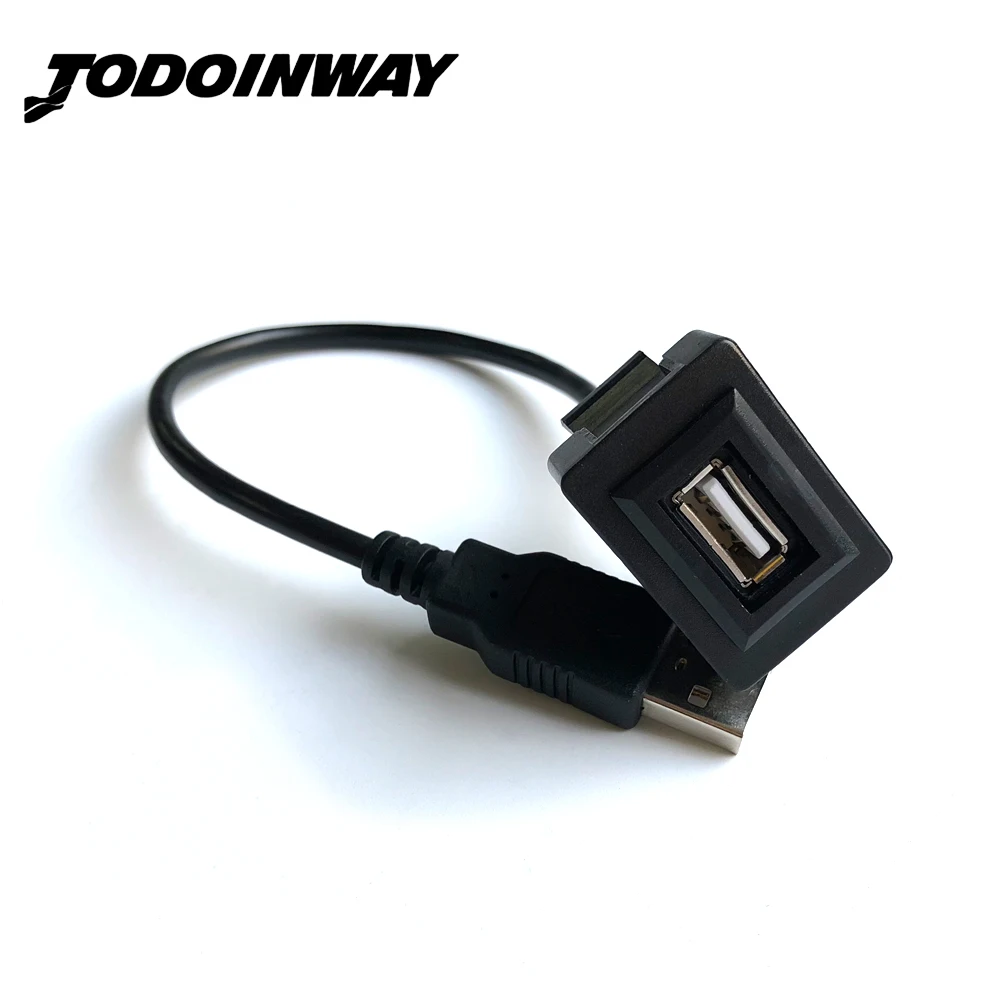 Car USB 2.0 Extension Lead Cable Auto Dashboard Flush Mount Interface