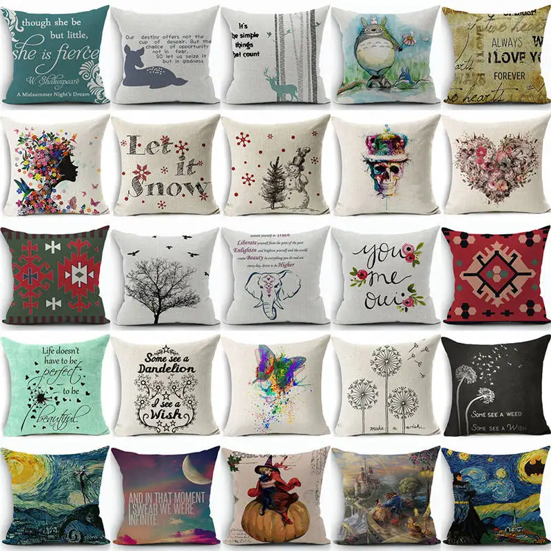 

Letter Cushion Cover van gogh Santa Claus Christmas Gift for Children Pillow Cover Sofa Cushion Cover Home Decorative Pillowcase