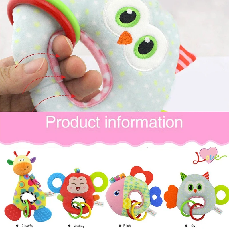 

Multi- Function Hand Grab Rattles Baby Toys 0-12 Months Crib Mobile Reborn Baby Dolls Kawaii Plush Stuffed Animals For Infant