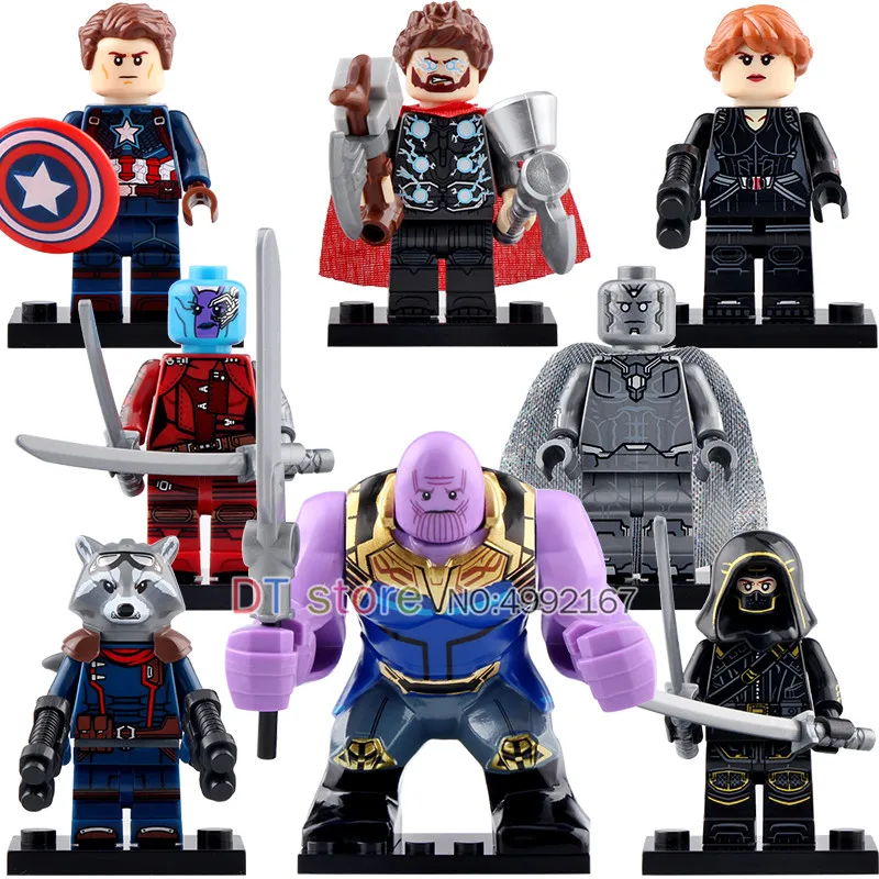 

Legoed Marvel Avengers 4 Endgame Thanos Nebula Vision Thor Black Widow Hulk Building Block Gift Children Toys KT1025