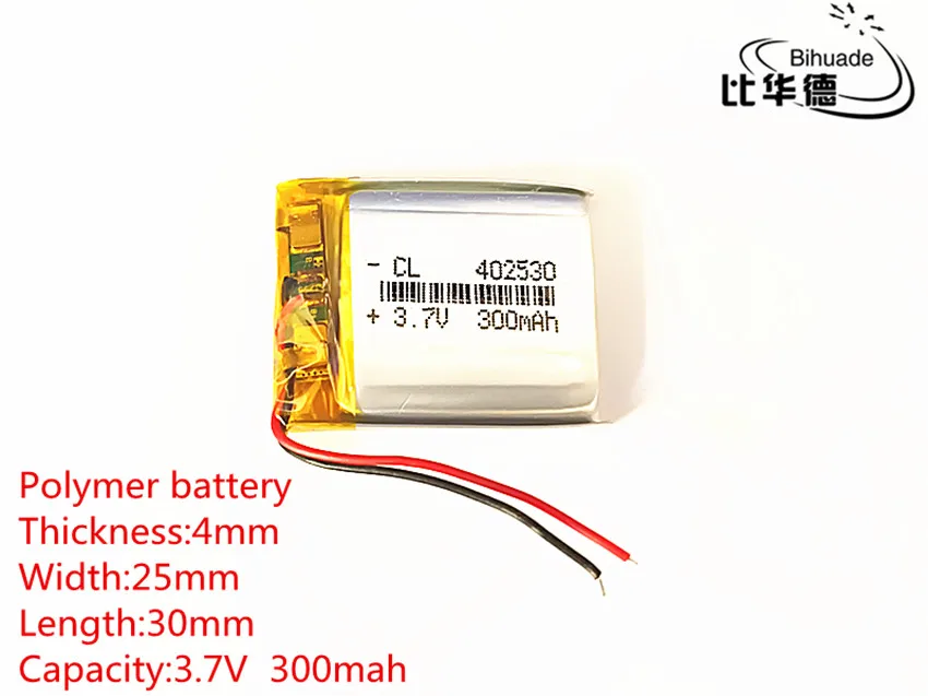 10 шт. 3,7 в, 300 мАч, 402530 плиб полимерный литий-ионный/литий-ионный аккумулятор для gps, mp3, mp4, mp5, dvd, bluetooth, модель игрушечного мобильного bluetooth