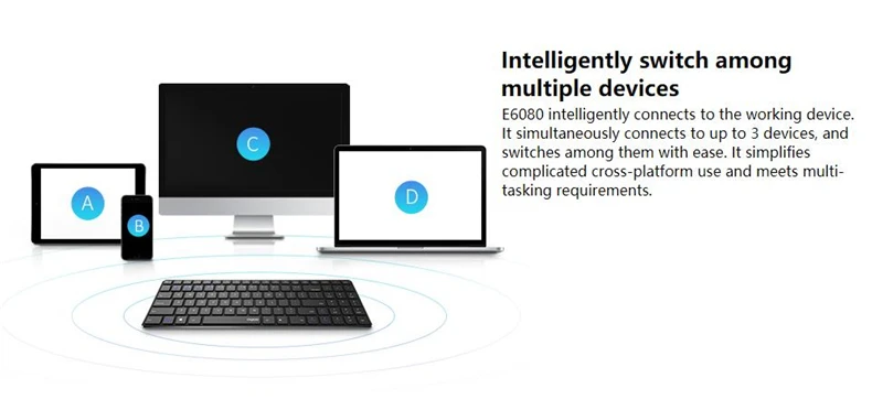 Rapoo E9300 Bluetooth/2,4G мультимедийная 5,6 мм ультра-тонкая беспроводная клавиатура для ноутбуков настольных компьютеров ПК с 3 устройствами подключения