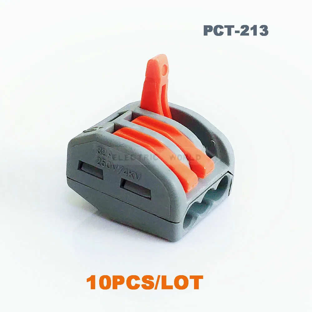 10 шт. 413 PCT-213 Универсальный Компактный проводной разъем 3-контактный разъем, клемма блока соединительный кабель аксессуары