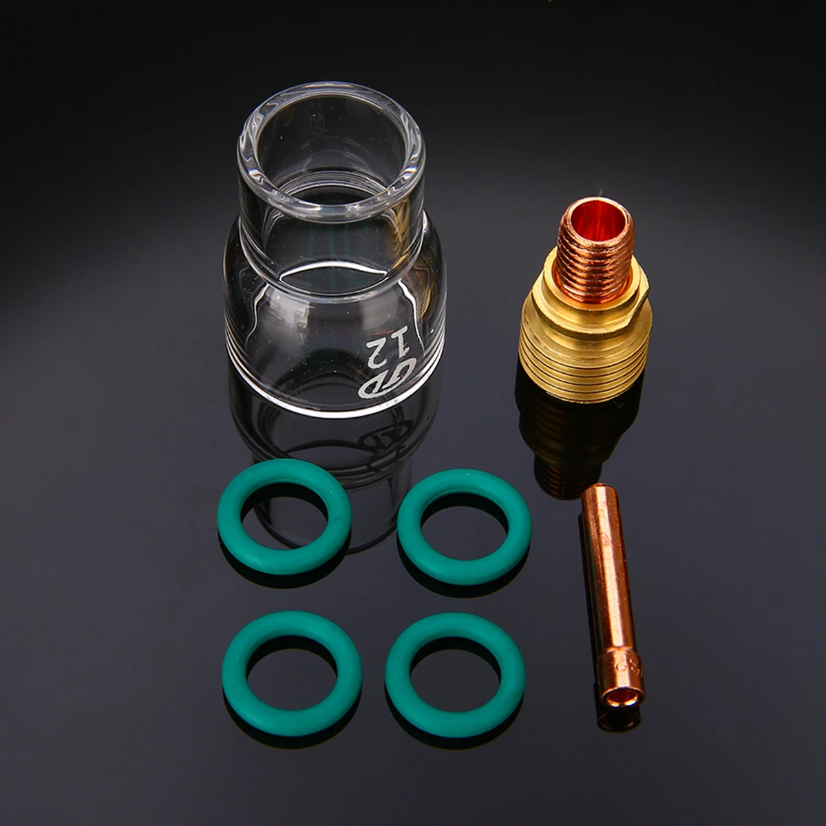 7pcs Practical Pyrex Welding Cup Welding Torch Stubby Gas Lens #12 Glass Pyrex Cup TIG Welding Kit For WP-9/WP-20/WP-25 Mayitr