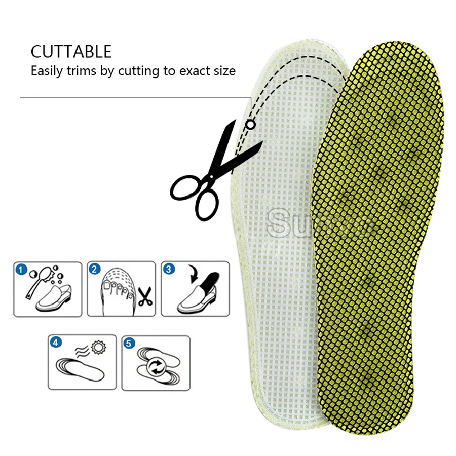 Sunvo мятный Прохладный ароматизированные стельки для от запаха ног бактериальный анти-плесени пот-впитывающие ботинки коврик рельеф
