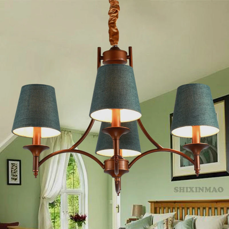 Роскошная тканевая люстра в американском стиле прямая поставка с фабрики лампа