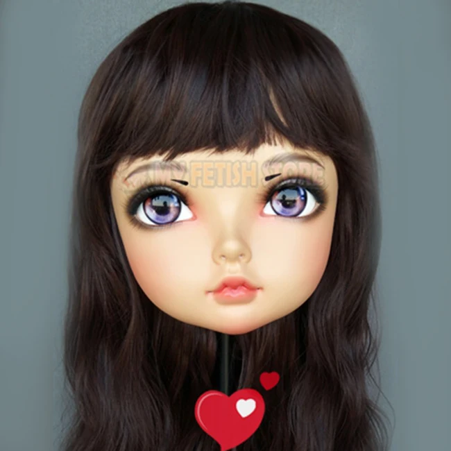 Tao-02) милая девушка смолы половина головы кигуруми BJD глаза кроссдресс Косплей японских женщин аниме маска Лолиты с глазами и парик