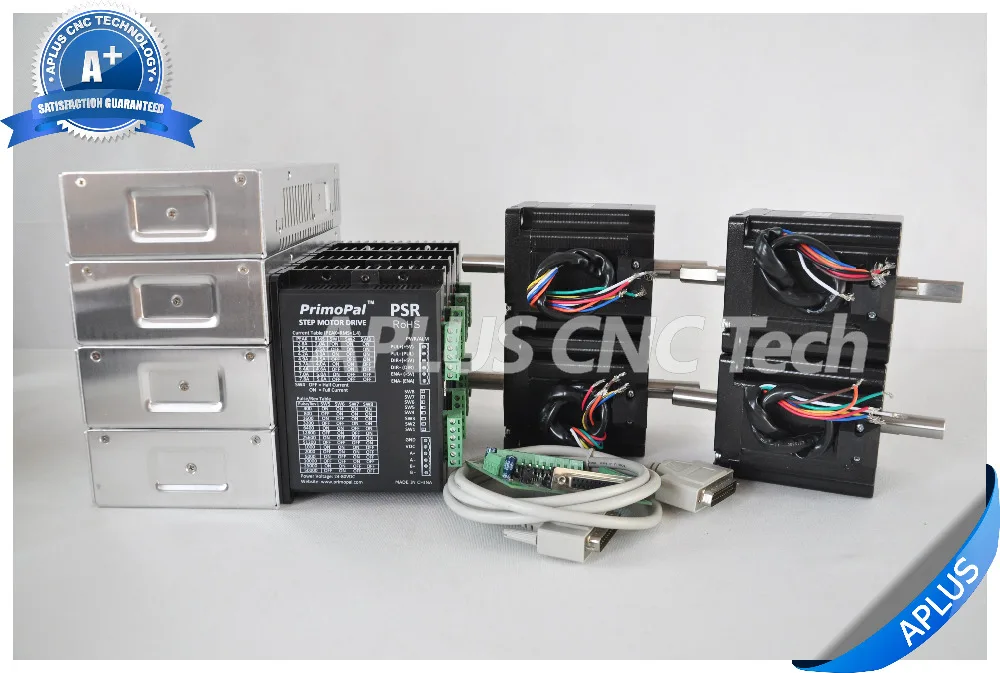 4 осевой шаговый двигатель NEMA 34 с двумя валами 920oz in и драйвер PSR8078 Комплект