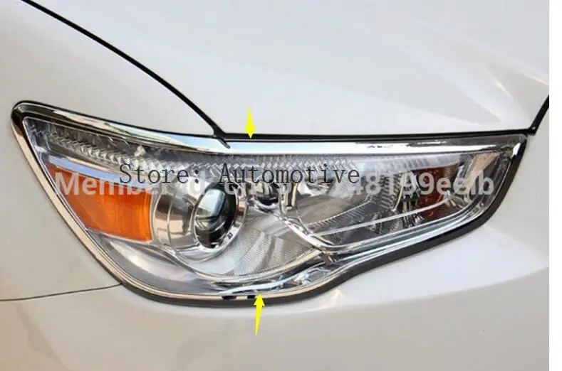 

Chrome Front Headlight Headlamp Head lights Cover Trim for Mitsubishi ASX 2013 2014 2015 2016