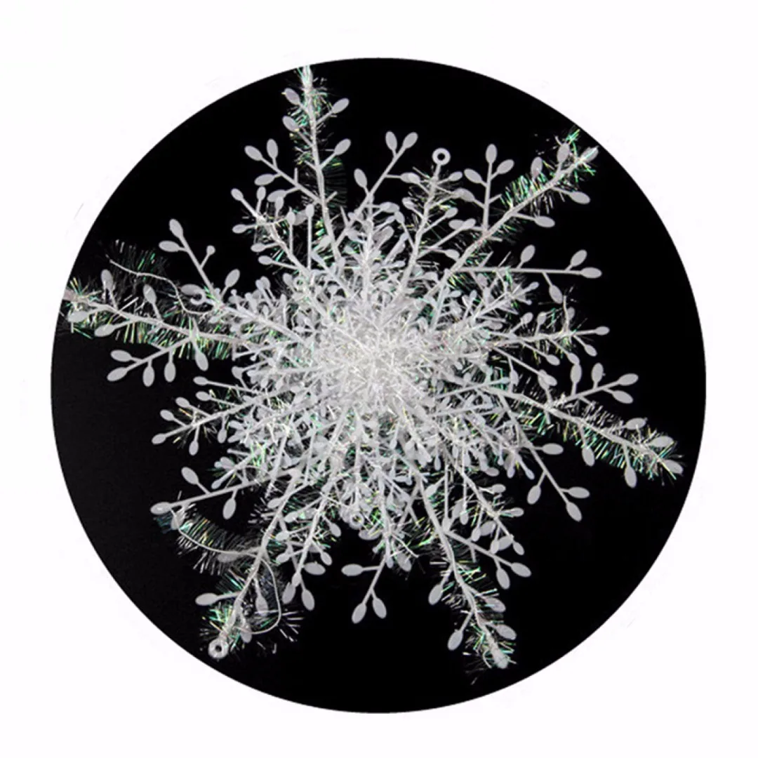 DIY 30/60PCS Classic White Snowflake Ornament Christmas Tree Hanging Decorations