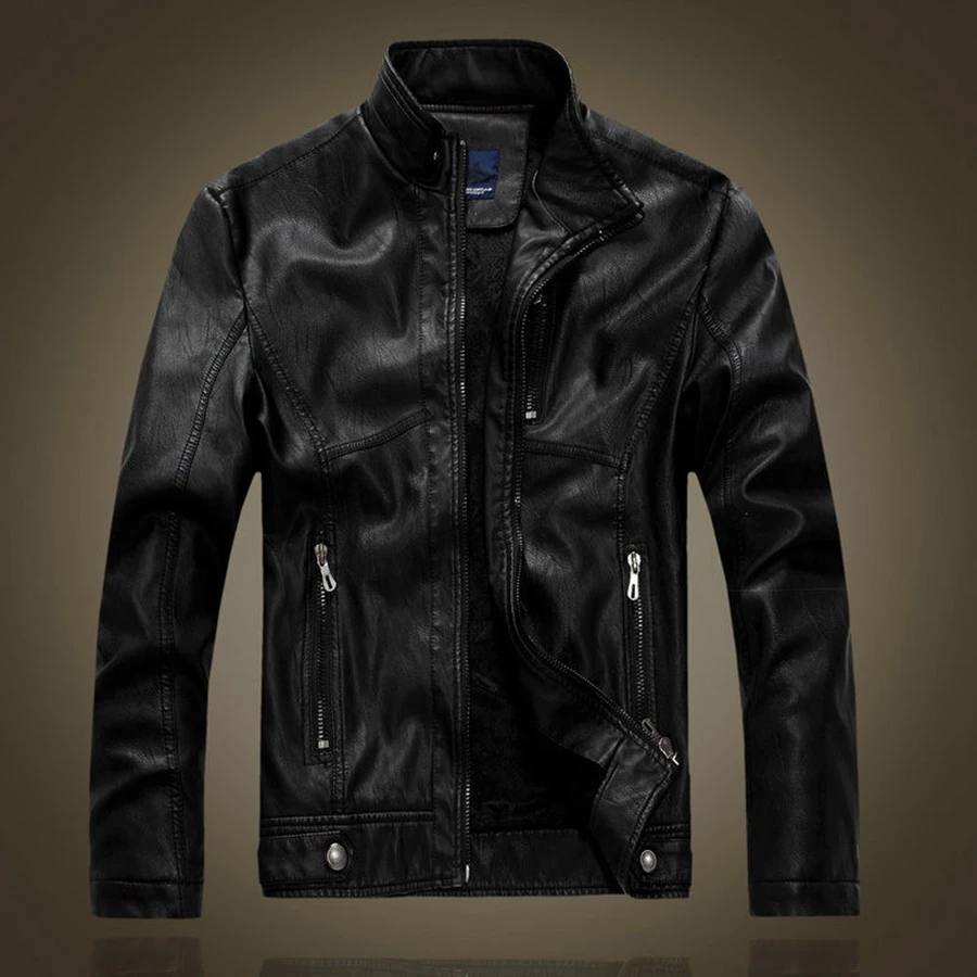 1pcs Men's Genuine Leather Jacket Slim fit Biker Motocross Motorcycle jacket