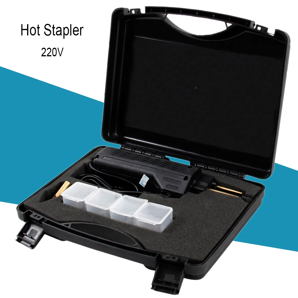 

New 220-250V Hot Stapler Car Bumper Plastic Welding Torch Fairing Auto Body Tool Welder Machine 0.6/0.8mm + 200 Staples