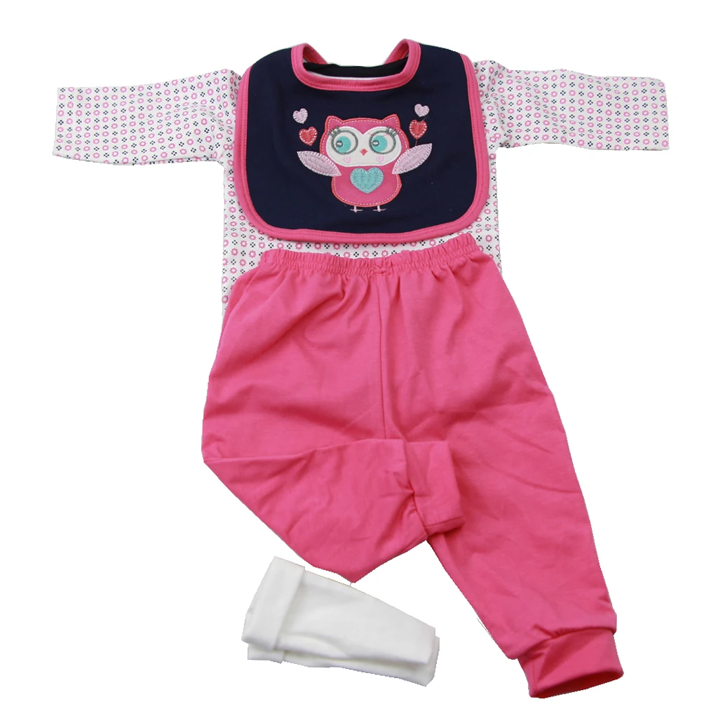 New Arivals Dotted Romper Dress Headband Clothes Set for 22''-23'' New Baby Girl Dress Up Outfit Dollfle Dolls Accessories
