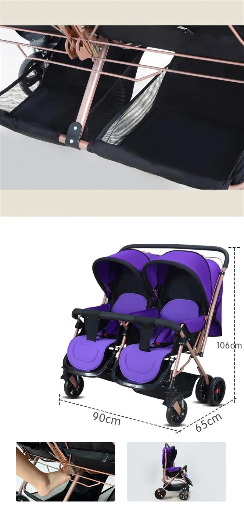 Strollers for Twins 0-3 Years Old Bebek Arabasi Prams for Newborns Baby Girl&Boy Two Babies Stroller Baby Strollers Brands14