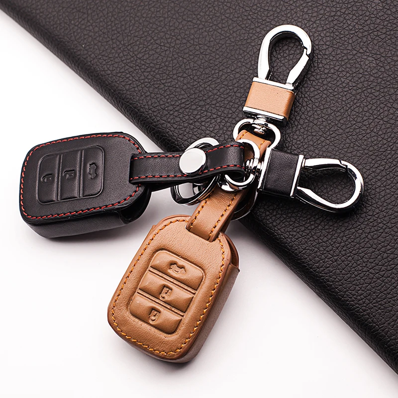 Car styling Fob Car leather Car Key Set Skin Cover Protector Holder for